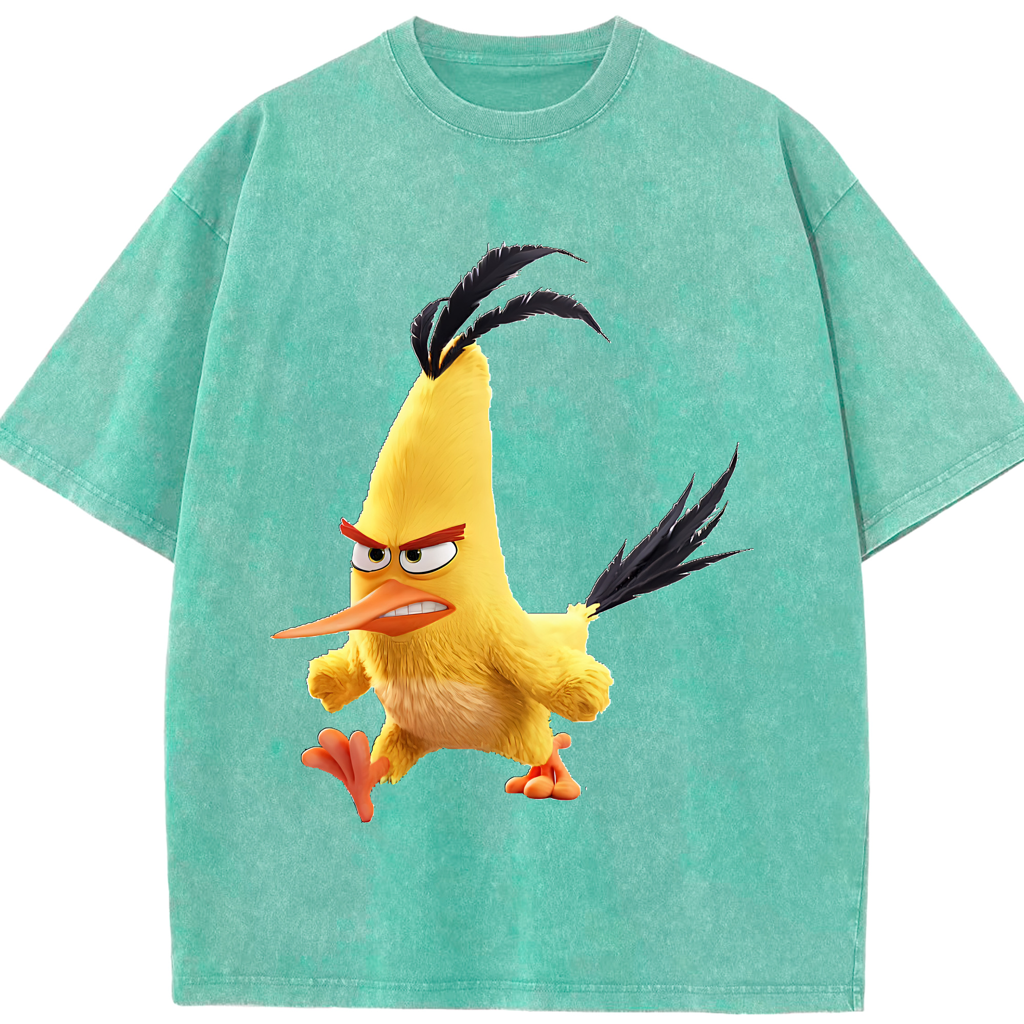 （画像用） Angry Birds アングリーバード 綿100% ヴィンテージ風 半袖Tシャツ（フロントプリント）